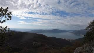 Hiking trail from fort Vrmac to Sveti Ilija peak above Kotor in Montenegro