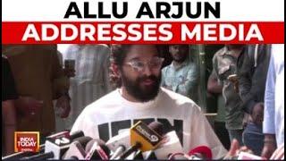 Allu Arjun Addresses Media After Release, Expresses Gratitude And Condolences | India Today News