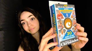 ASMR Clueless Girl Opens A 2019-20 Chronicles Hanger Box Of Basketball Cards From Panini Gum chewing