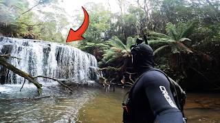 Finding Gold In A Creek With Secret Unnamed Waterfalls!!