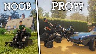 Using PROFESSIONAL grass cutting methods in Lawn Mowing Simulator!