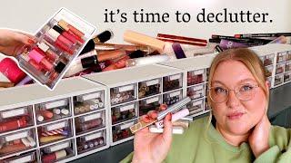 ruthlessly decluttering my huge makeup collection