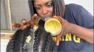 AsmrFast and intense Scalp greasing and massaging between my sis cornrows, with gum cracking.