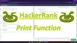 HackerRank (Python): Print Function