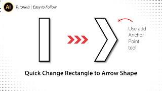 Easy Change Rectangle to Arrow Shape - Adobe Illustrator Tutorial