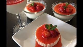 Easy Panna cotta with strawberry topping / Italian dessert / Custard /  Chana's Creations