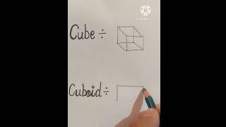 cube vs cuboid | how to make cube and cuboid #shorts#cube#cuboid#viral#drawing