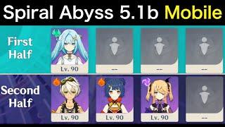 SOLO & Trio 4-Stars! | Spiral Abyss 5.1b Mobile |  Genshin Impact