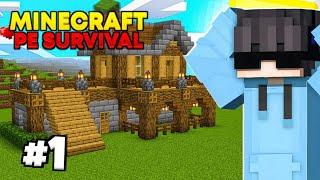 MINECRAFT PE  Survival Series Ep 1 in Hindi 1.21 Made OP Survival Base & Iron Armor  #minecraftpe