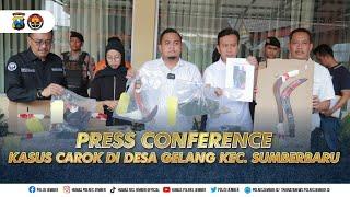 Press Conference Kasus Carok di Desa Gelang Kecamatan Sumberbaru Kabupaten Jember 2023