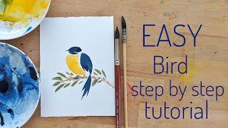 How to paint cute little birds for Beginners in a few simple steps