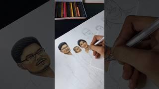 Family colour pencil sketch | Part- 1 #sketch #art #shorts