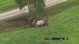 Ott Tänak Martin Järveoja Hyundai Crash Secto Rally Finland WRC Jyväskylä 2024 Stage 3 Saarikas 1