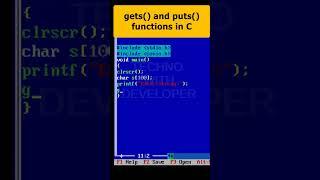 gets and puts function In C Part 103 | C Programming #ytshorts #youtubeshorts