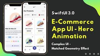 SwiftUI 3.0 E-Commerce App UI - Hero Animations - Curved Tab Bar - Complex UI - Xcode 13