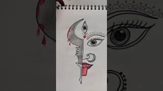 Quick simple and easy drawing of maa Kali face/ Navratri special/ Maa Kali  in easy steps