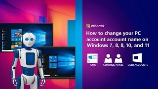 How to change your PC account name ,Windows 7,8,10|Cmd|Technical Support