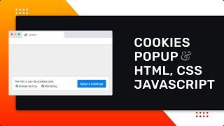 Cookies Popup - HTML, CSS e JavaScript