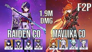 1.9M DMG F2P Raiden C0 Overload & Mavuika C0 Melt Spiral Abyss Floor 12 Genshin Impact