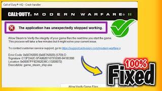 Fix warzone 2.0 the application has unexpectedly stopped working error code 0x887a0005