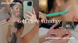 SELF CARE SUNDAY | pamper routine | reset for hair, brows (brow lamination), skin, nails, body!