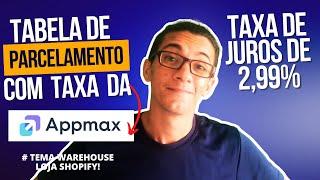 TABELA DE PARCELAMENTO COM TAXA DE 2,99% PARA APPMAX - TEMA WAREHOUSE (ATUALIZADO 2023)