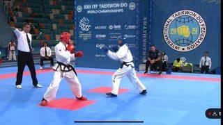 57kg Semifinal  Man Sparring ( KAZ vs Russia) Taekwon-Do ITF World Championship. ASTANA2023