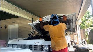 FINALLY PUTTING THE HOOD BACK ON AFTER A LONG JOURNEY!! FUEL TANK OUT