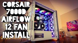 Corsair 7000D Airflow unboxing and installation with 12 fans & the Corsair H170i Elite Capellix