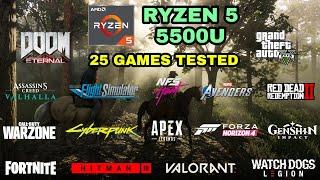 Ryzen 5 5500U Vega 7 Test in 25 Games in 2021 | HP 15S-EQ2040AU