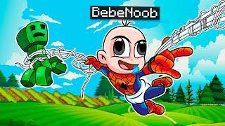 BEBE NOOB Paso MINECRAFT pero es SPIDERMAN  BEBE NOOB NUEVO SPIDERMAN