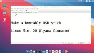 1 2 Make a bootable USB stick Linux Mint 20 Ulyana Cinnamon