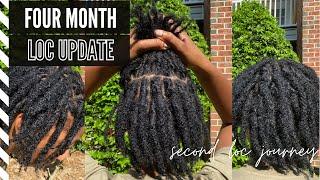4 MONTH VISUAL LOC JOURNEY | thick locs | four month loc update with pics + videos