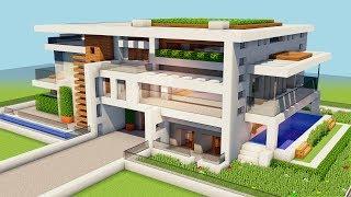 *NEW* MINECRAFT: How To Build A Big Modern House -Tutorial [How To Make A Mansion] [#1]