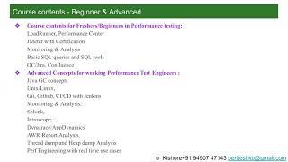 Session 1-Introduction to Performance Testing-Kishore +91 9059219399