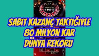 RULET | EFSANE SABİT GELİR TAKTİĞİYLE 80 M KAR ! #rulet #casino