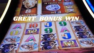 Lovely Last Spin With Buffalo And Sunsets x2x2 GREAT WIN On BUFFALO GOLD Slot - SunFlower Slots