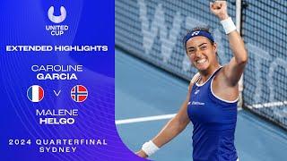 Caroline Garcia v Malene Helgo Extended Highlights | United Cup 2024 Quarterfinal