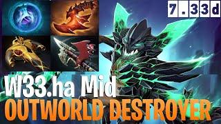 W33.ha Mid Outworld Destroyer - Dota 2 Pro Immortal OD Gameplay 7.33d