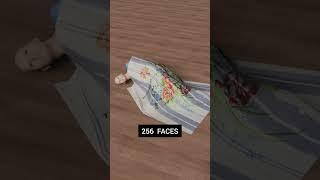 Cloth Simulation form Face 1 to 16,000 Faces in Blender Part 2 #3danimation #blender #3dart