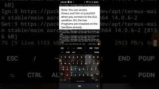 ALX Shell - Install and Run Terminal commands on your Android Phone -  Termux, SSH, Emacs and Vim