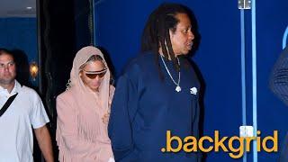 Beyoncé attempts to keep a low profile as she exits a private event with hubby Jay Z in NYC