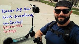 Riding my Razor A5 Air Kick Scooter in Indianapolis! Garmin Virb Footage