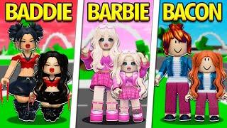 BARBIE vs BADDIE vs BACON Family in Roblox