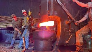 Hillbillies Try Industrial Forging w/ 600lb Steam Hammer and 8” Round Steel