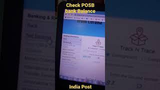 Check POSB bank balance online | India Post |#shorts #mixmate22