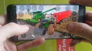 FARMING SIMULATOR 19 ON ANDROID SAMSUNG GALAXY S9 HARVESTING SOYBEANS