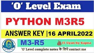 O level Python m3r5 answer key April 2022 | python answer key April 2022