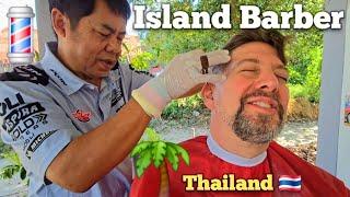 ISLAND BARBER   HAIRCUT PRECISION will RELAX YOU & MAKE YOU SLEEPY  (ASMR) Koh Samed, Thailand 