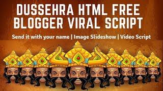Happy Dussehra HTML blogger scriptFree wishing festival website scriptWhatsapp viral script